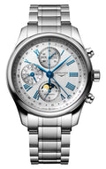 Longines Master Collection Complications Automatic Chronograph Stainless Steel Silver Dial Day/Date Month Moonphase Mens Watch L2.773.4.71.6 wholesalehk.shop