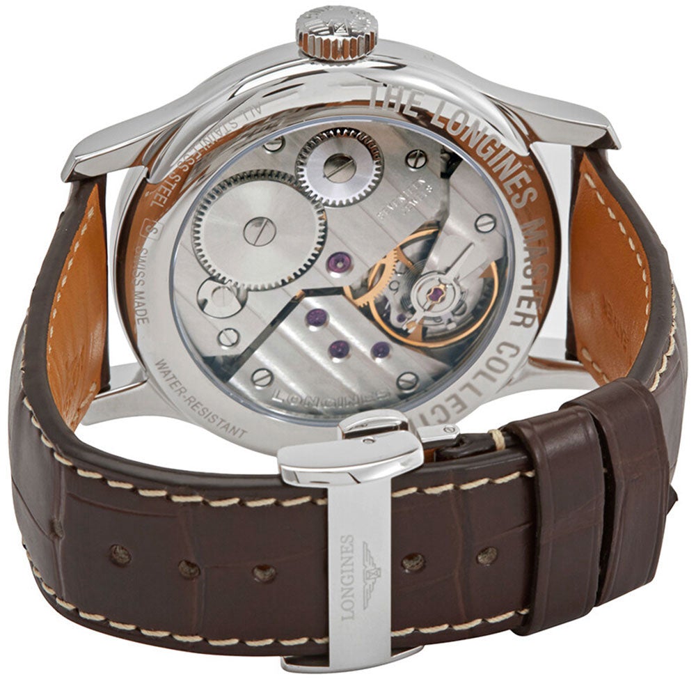 Longines Master Collection Manual Wind 47mm Stainless Steel Case White Dial Brown Leather Mens Watch L2.841.4.18.3 wholesalehk.shop