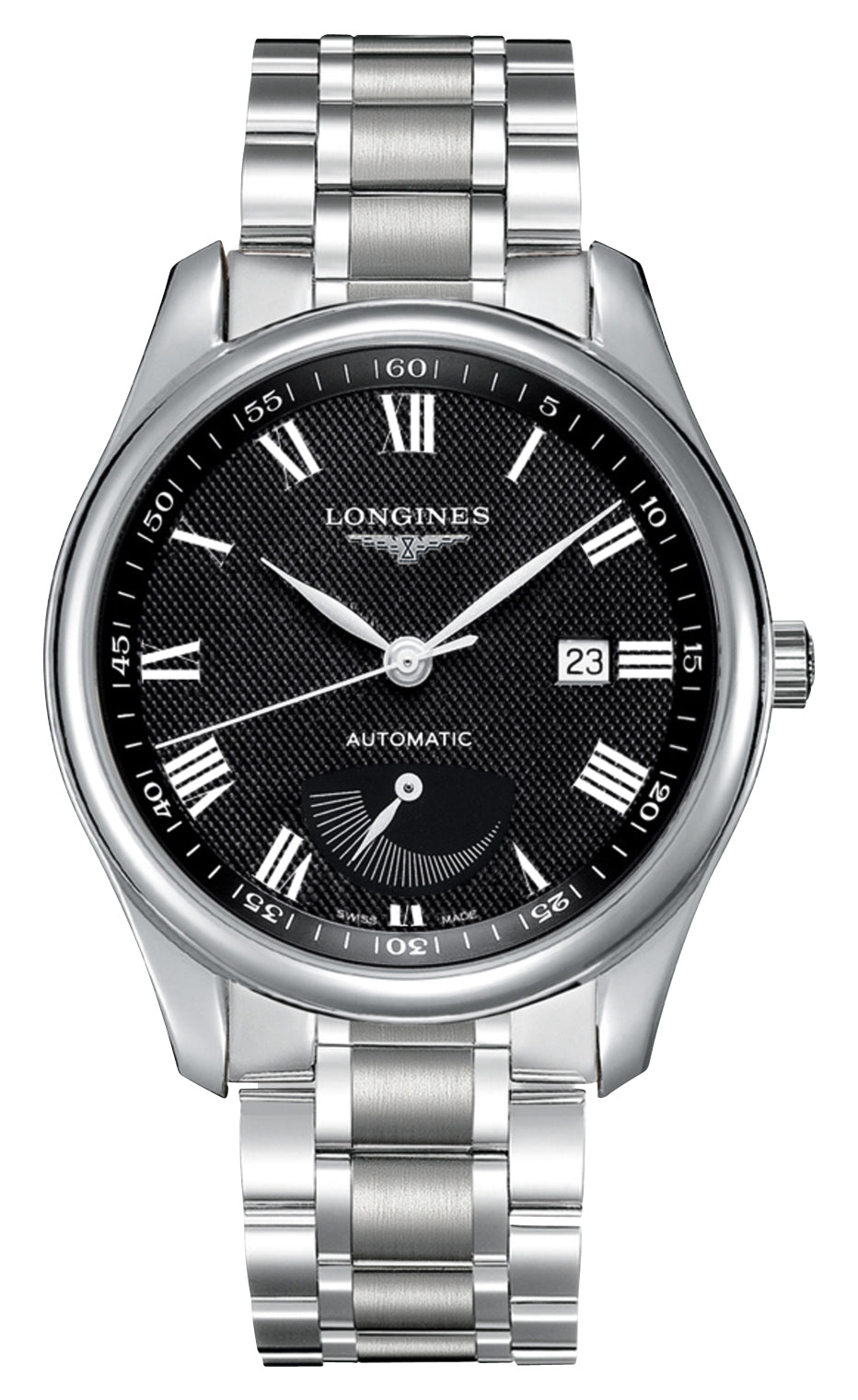 Longines Master Collection Power Reserve Automatic Stainless Steel Black Dial Date Mens Watch L2.908.4.51.6 wholesalehk.shop