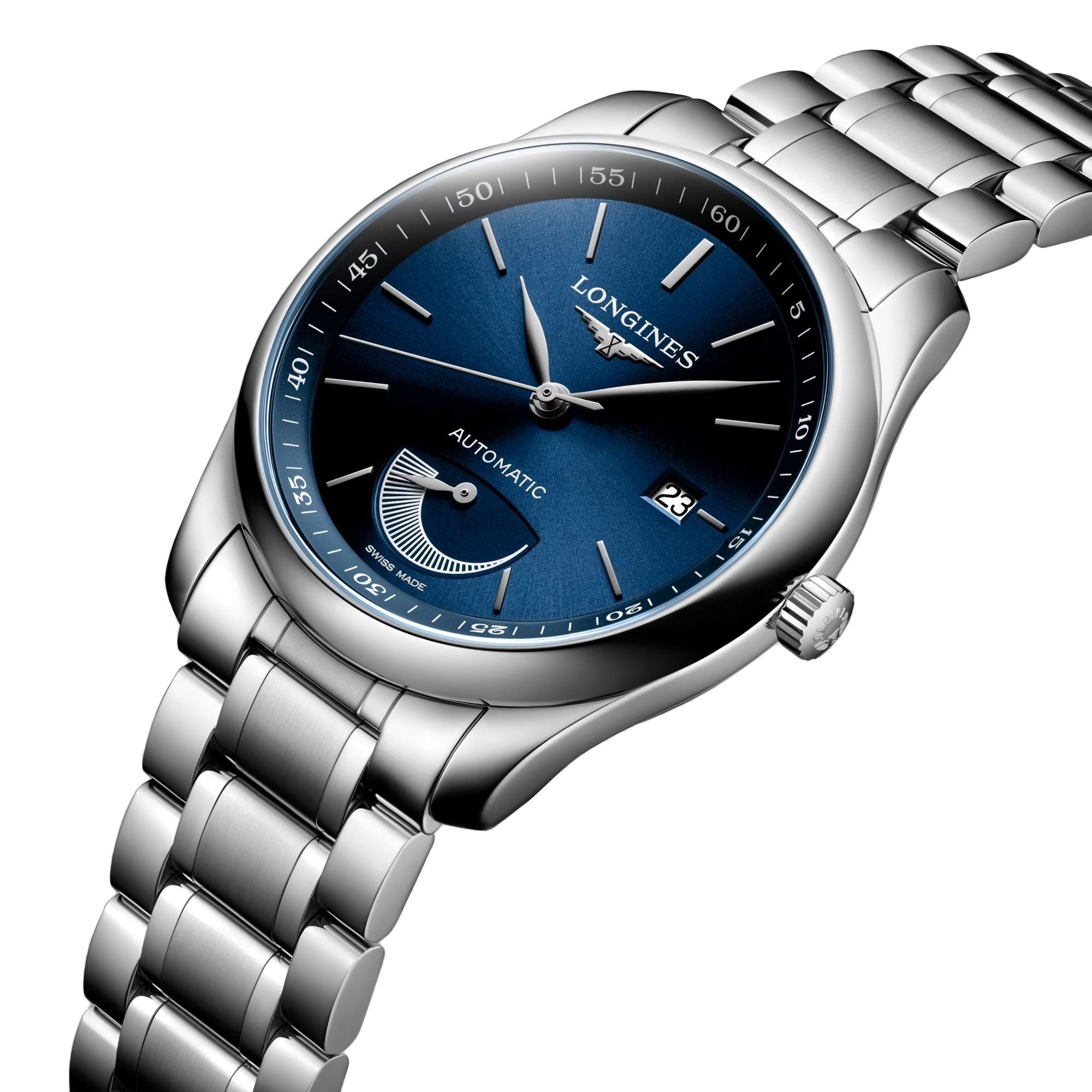 Longines Master Collection Power Reserve Automatic Stainless Steel Blue Dial Date Mens Watch L2.908.4.92.6 wholesalehk.shop