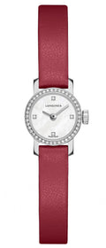 Longines Mini Hot Pink Leather Strap Mother-Of-Pearl Dial Diamonds Womens Watch L2.303.0.87.3 wholesalehk.shop