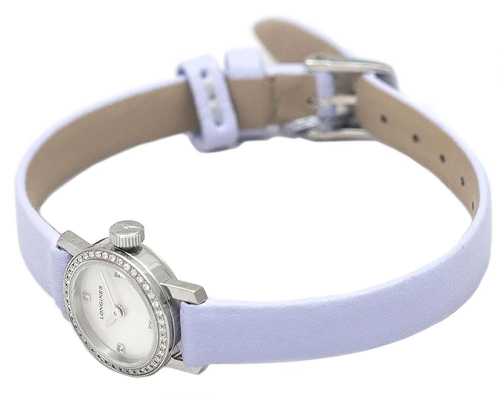 Longines Mini Levander Leather Strap Mother-Of-Pearl Dial Diamonds Womens Watch L2.303.0.87.5 wholesalehk.shop