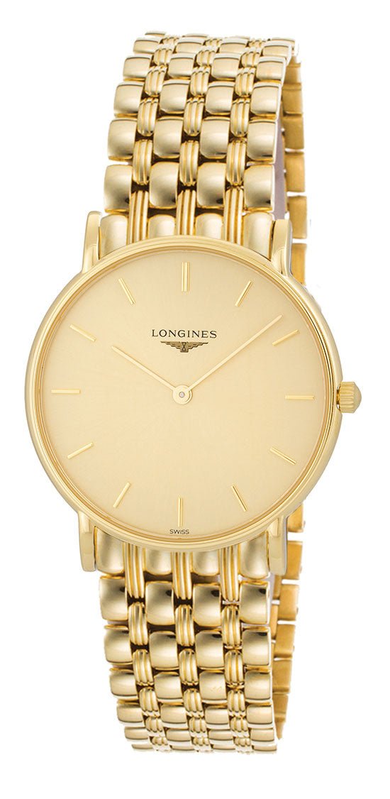 Longines Presence 18k Yellow Gold Luxury Mens Watch Quartz L4.802.6.32.6 wholesalehk.shop