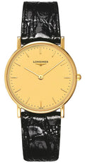 Longines Presence 18kt Solid Gold Black Leather Gold Dial Luxury Mens Watch L4.743.6.39.2 wholesalehk.shop