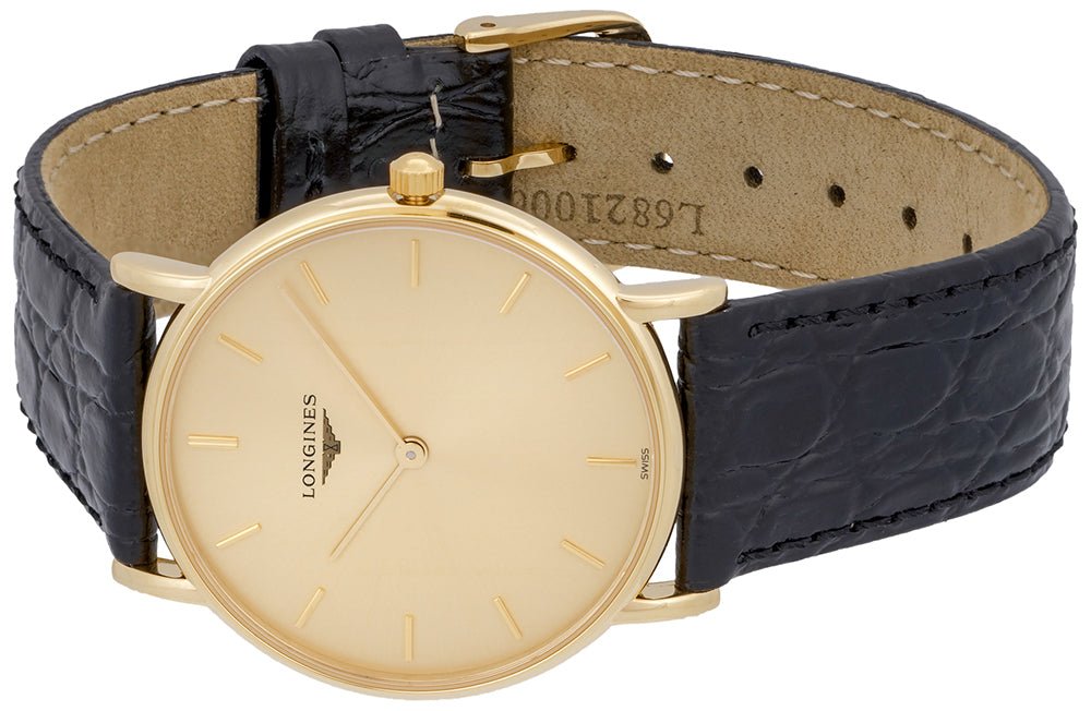 Longines Presence 18kt Solid Gold Mens Strap Luxury Swiss Quartz Watch L4.802.6.32.2 wholesalehk.shop