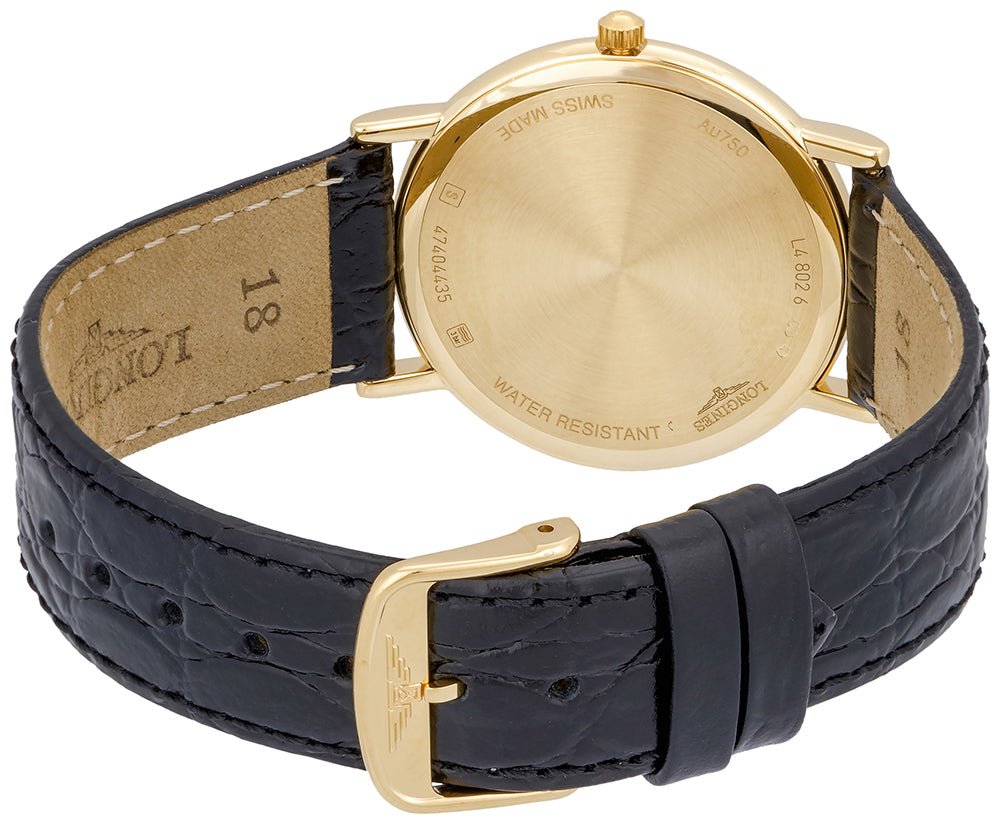 Longines Presence 18kt Solid Gold Mens Strap Luxury Swiss Quartz Watch L4.802.6.32.2 wholesalehk.shop