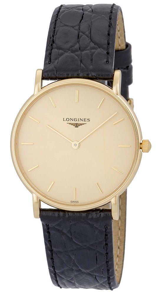 Longines Presence 18kt Solid Gold Mens Strap Luxury Swiss Quartz Watch L4.802.6.32.2 wholesalehk.shop