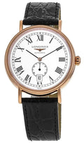 Longines Presence Automatic Rose Gold PVD White Dial Black Leather Strap Date Mens Watch L4.905.1.11.2 wholesalehk.shop