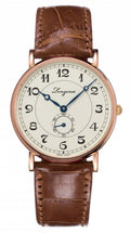 Longines Presence Heritage Automatic 18K Rose Gold Silver Dial Brown Leather Strap Mens Watch L4.785.8.73.2 wholesalehk.shop