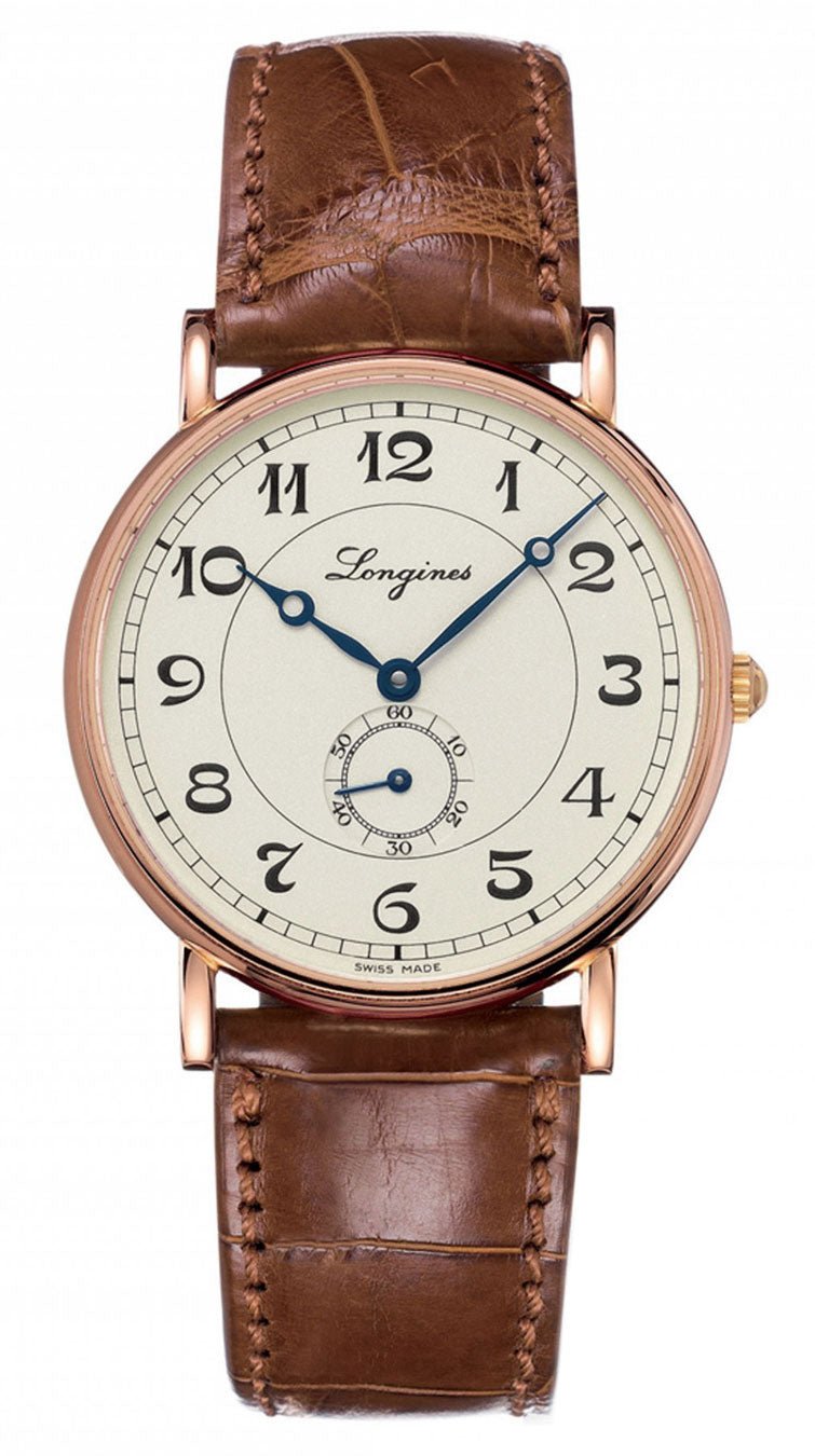 Longines Presence Heritage Automatic 18K Rose Gold Silver Dial Brown Leather Strap Mens Watch L4.785.8.73.2 wholesalehk.shop