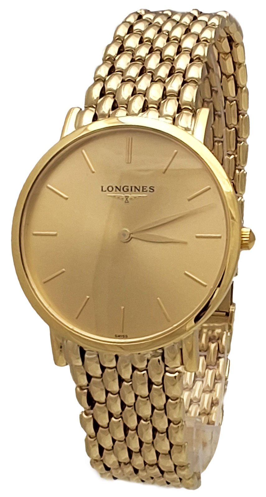 Longines Presence Yellow Gold Quartz Gold Tone Dial Mens Watch L48246322 wholesalehk.shop