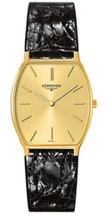Longines Prestige 18K Yellow Gold Tonneau Black Leather Luxury Mens Watch L4.823.6.32.0 wholesalehk.shop