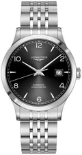 Longines Record Automatic COSC Stainless Steel Black Dial Date Mens Watch L2.821.4.56.6 wholesalehk.shop