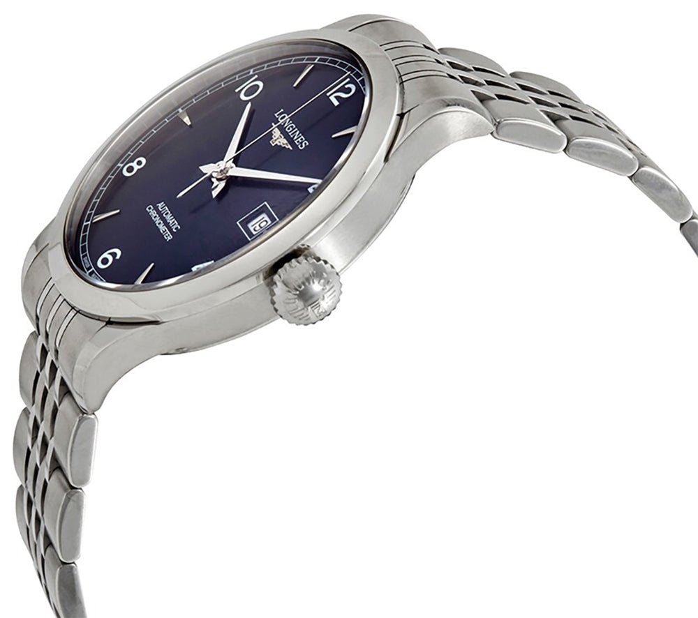 Longines Record Automatic COSC Stainless Steel Blue Dial Date Mens Watch L2.820.4.96.6 wholesalehk.shop