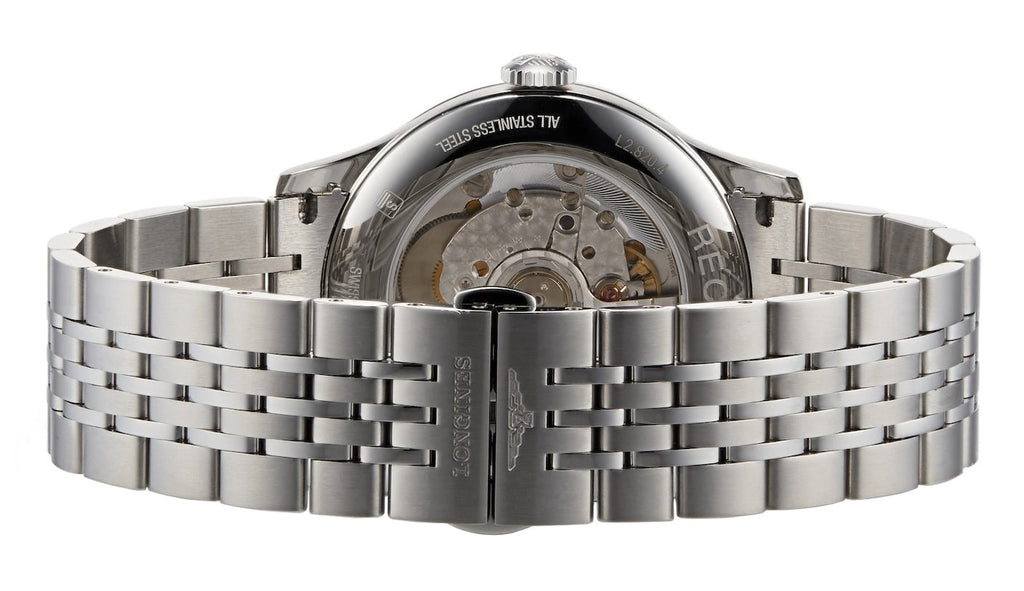 Longines Record Automatic COSC Stainless Steel Blue Dial Date Mens Watch L2.820.4.96.6 wholesalehk.shop