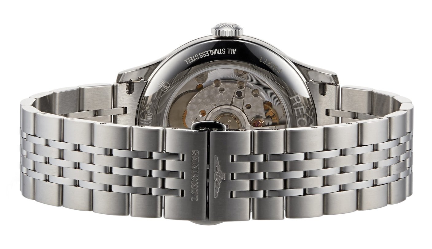 Longines Record Automatic COSC Stainless Steel Blue Dial Date Mens Watch L2.820.4.96.6 wholesalehk.shop