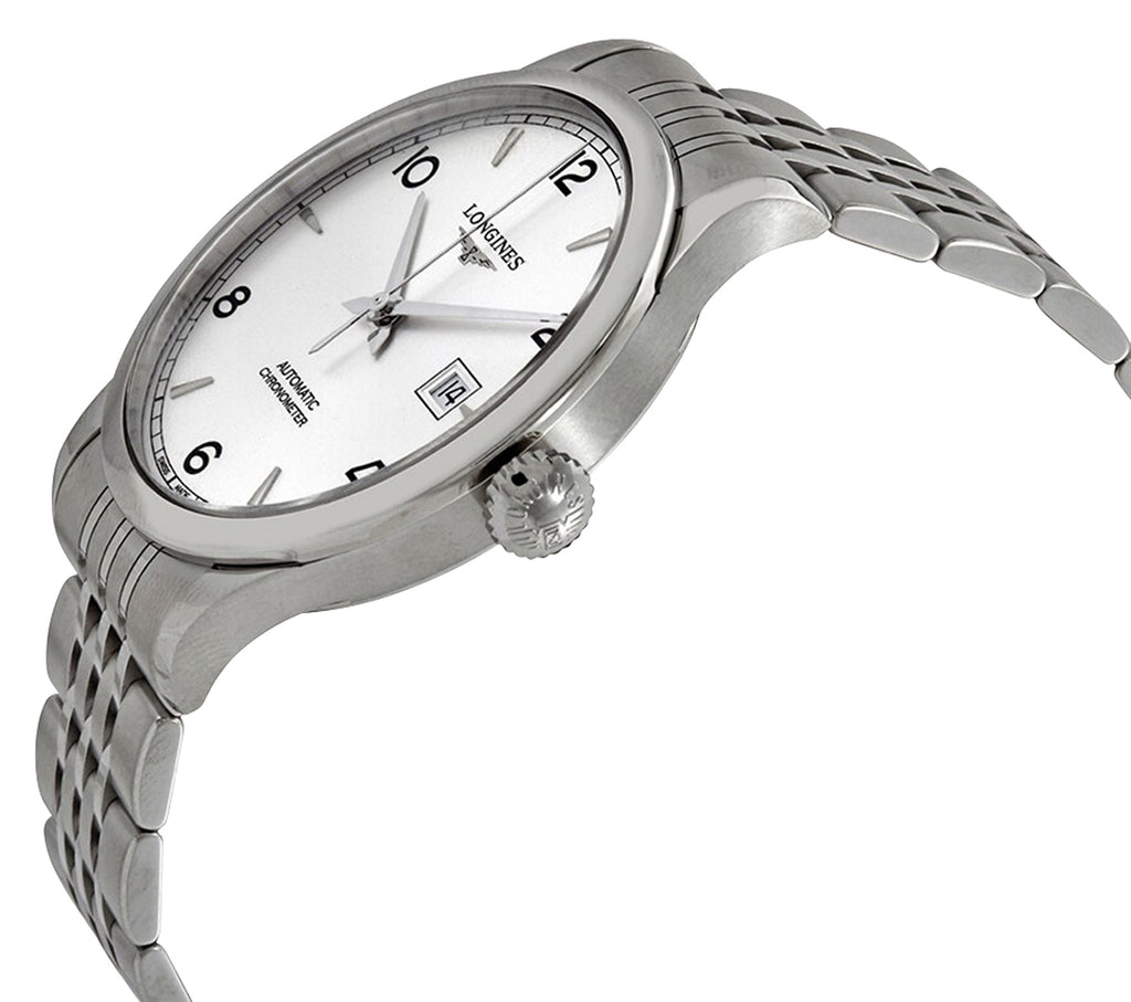 Longines Record Automatic COSC Stainless Steel Silver Dial Date Mens Watch L2.821.4.76.6 wholesalehk.shop