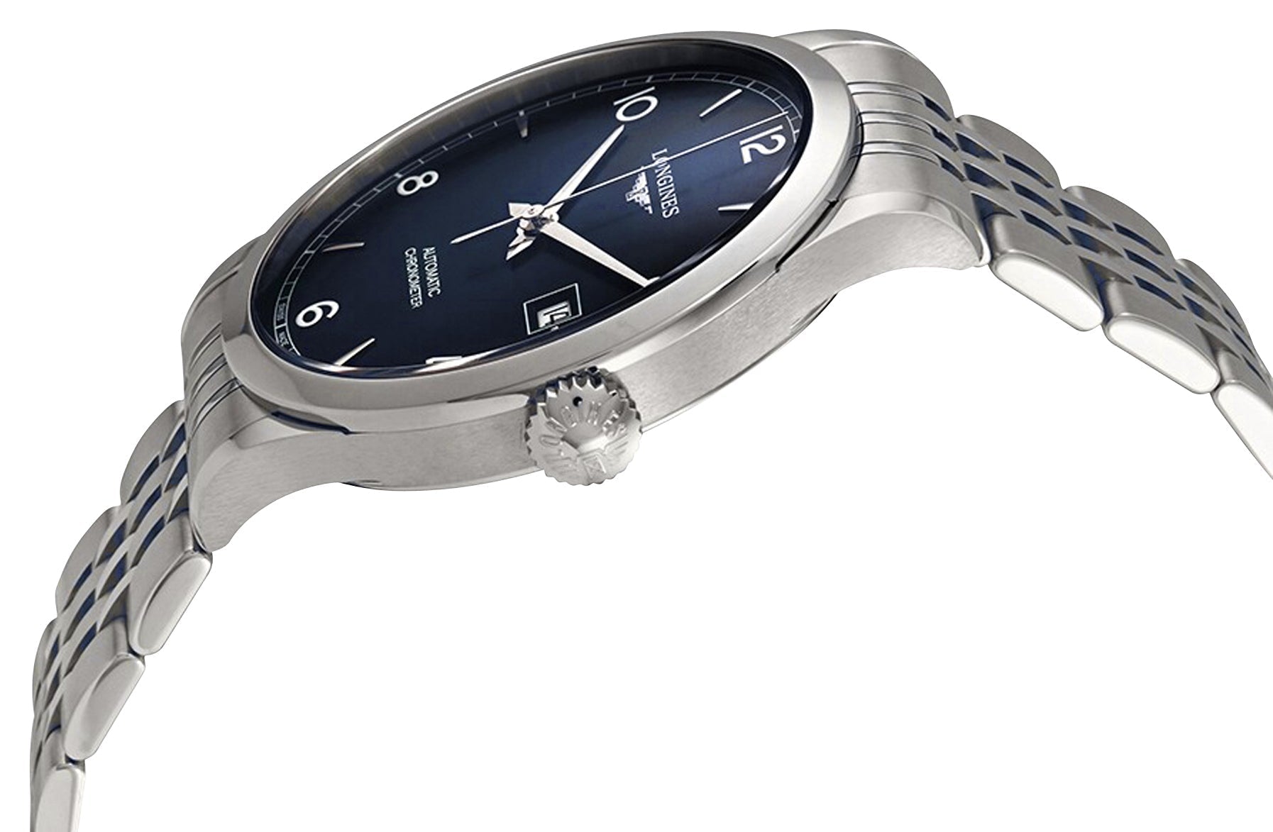 Longines Record Automatic Stainless Steel Blue Dial Date Mens Watch L2.821.4.96.6 wholesalehk.shop