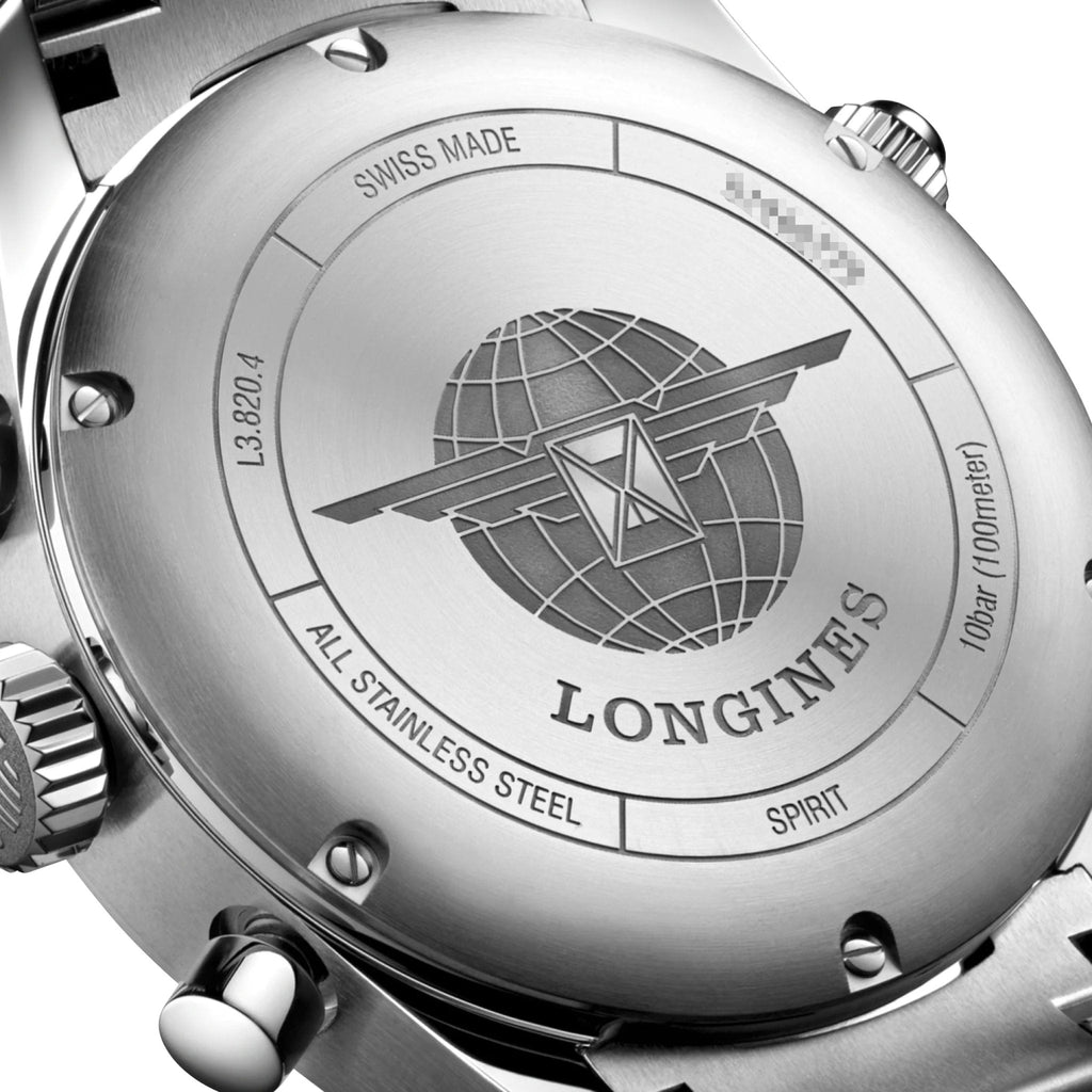 Longines Spirit Automatic Chronometer Chronograph Stainless Steel Blue Dial Date Mens Watch L3.820.4.93.6 wholesalehk.shop