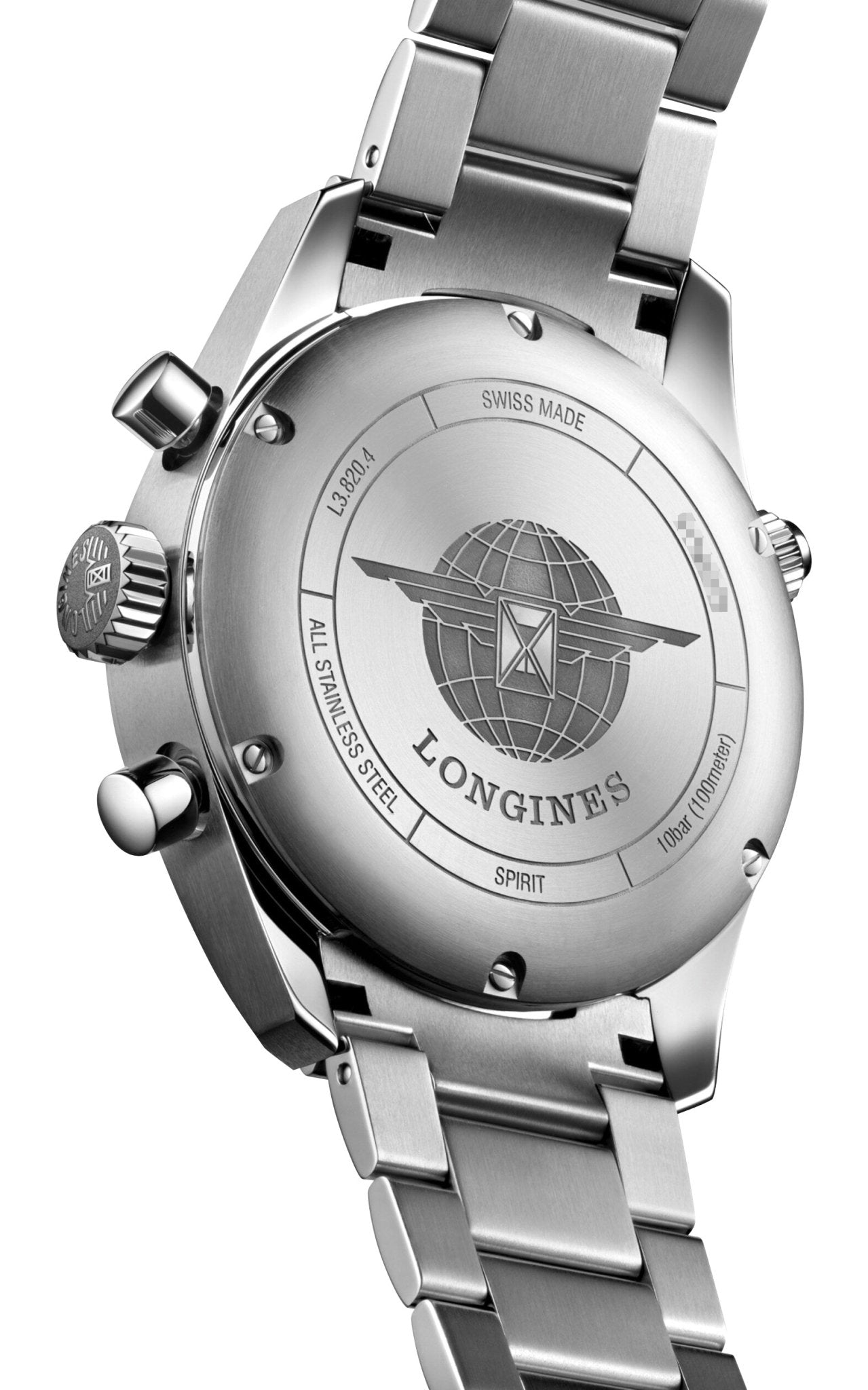 Longines Spirit Automatic Chronometer Chronograph Stainless Steel Blue Dial Date Mens Watch L3.820.4.93.6 wholesalehk.shop