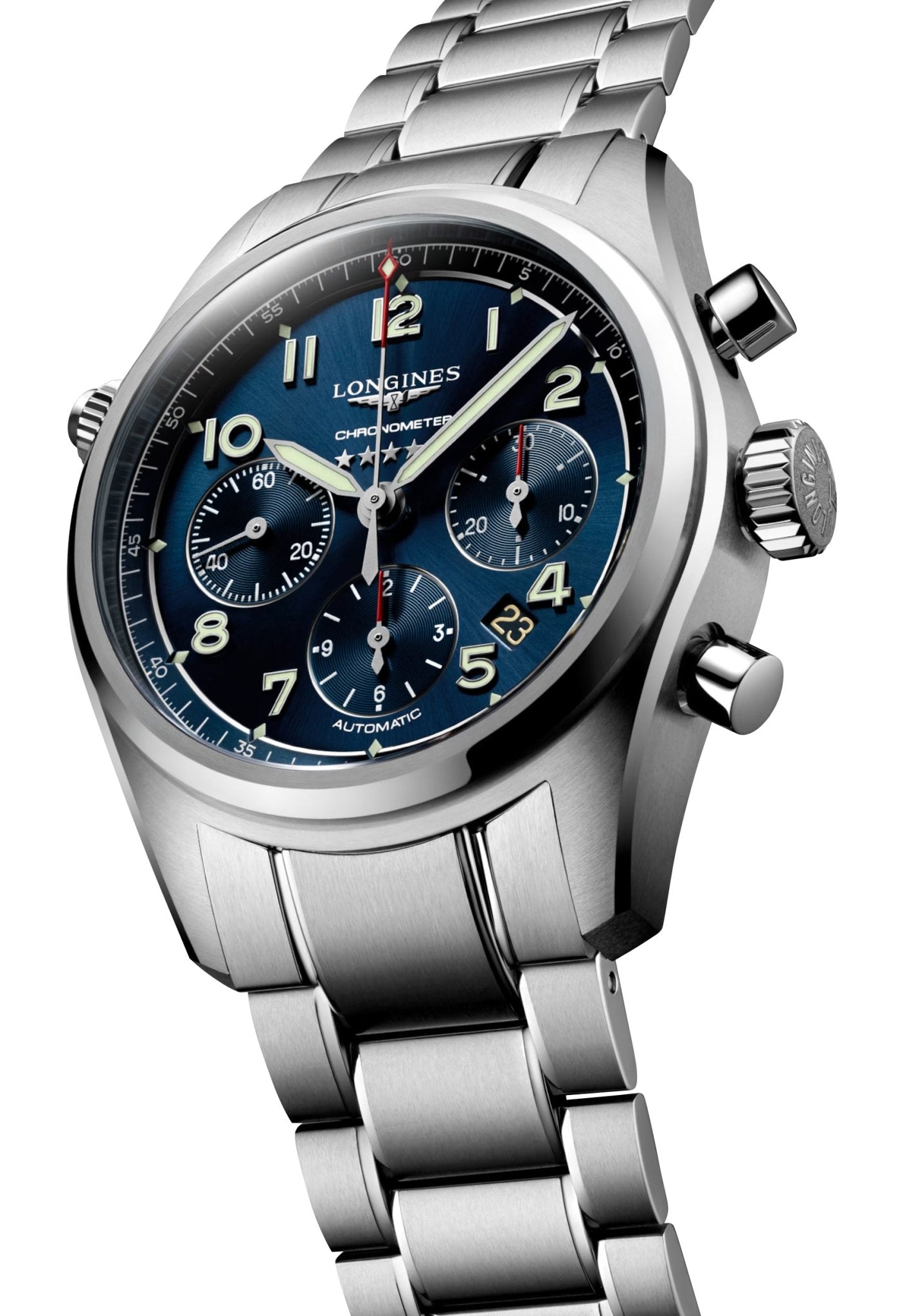Longines Spirit Automatic Chronometer Chronograph Stainless Steel Blue Dial Date Mens Watch L3.820.4.93.6 wholesalehk.shop