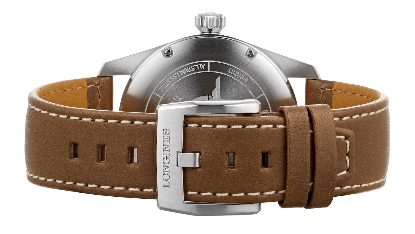Longines Spirit Automatic Chronometer Stainless Steel Silver Dial Brown Leather Strap Date Mens Watch L3.810.4.73.2 wholesalehk.shop