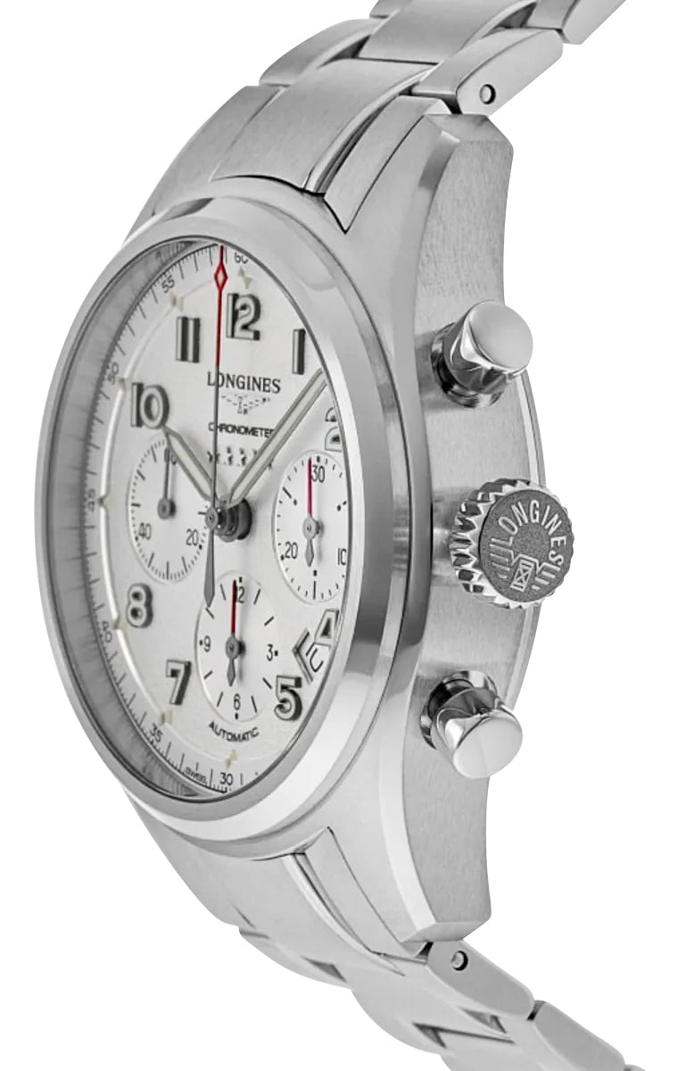 Longines Spirit Automatic COSC Chronograph Stainless Steel Silver Dial Date Mens Watch L3.820.4.73.6 wholesalehk.shop