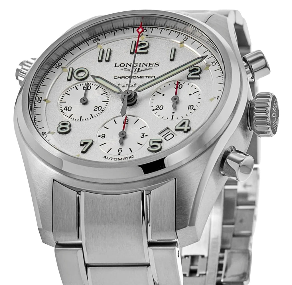 Longines Spirit Automatic COSC Chronograph Stainless Steel Silver Dial Date Mens Watch L3.820.4.73.6 wholesalehk.shop