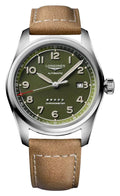 Longines Spirit Automatic COSC Stainless Steel Green Dial Brown Leather Strap Date Mens Watch L3.811.4.03.2 wholesalehk.shop