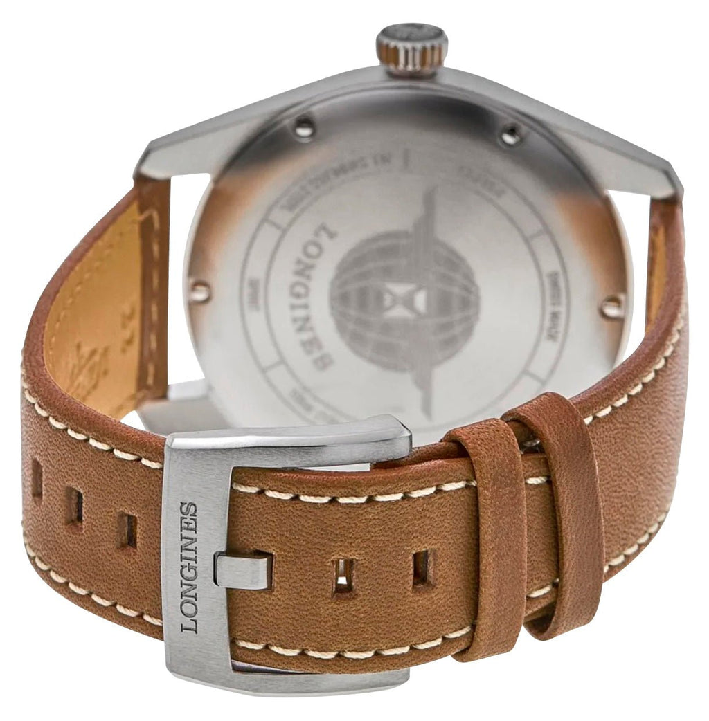 Longines Spirit Automatic COSC Stainless Steel Silver Dial Brown Leather Strap Date Mens Watch L3.811.4.73.2 wholesalehk.shop
