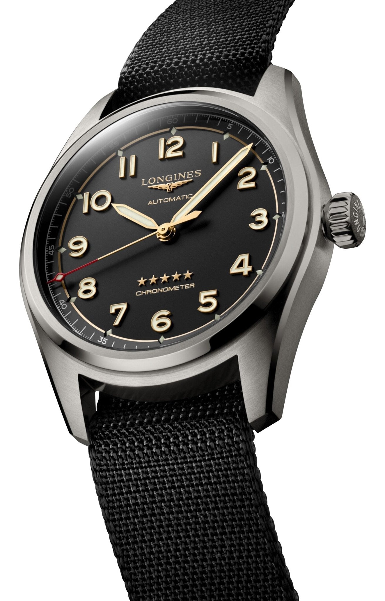 Longines Spirit Automatic COSC Titanium Dark Gray Dial Black Nylon Strap Mens Watch L3.811.1.53.2 wholesalehk.shop