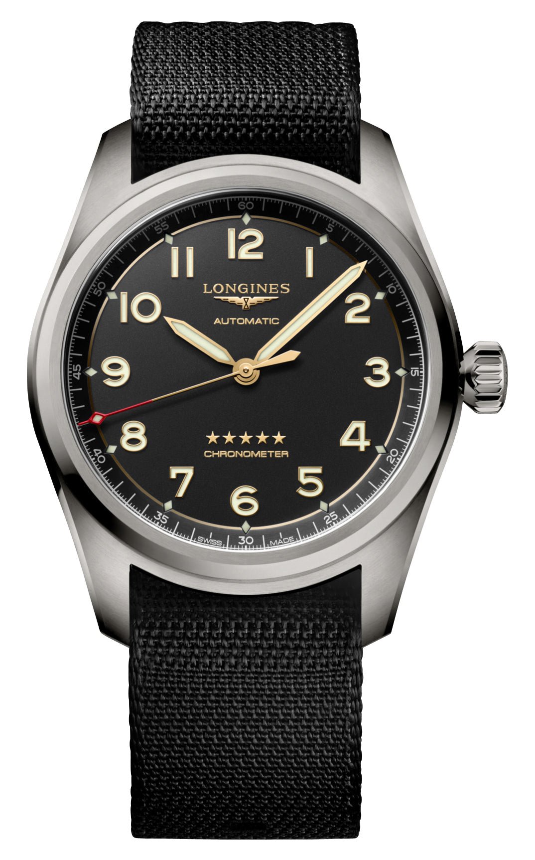 Longines Spirit Automatic COSC Titanium Dark Gray Dial Black Nylon Strap Mens Watch L3.811.1.53.2 wholesalehk.shop