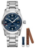Longines Spirit Prestige Edition Automatic COSC Stainless Steel Blue Dial Interchangeable Blue/Brown Leather Strap Date Mens Watch L3.810.4.93.9 wholesalehk.shop