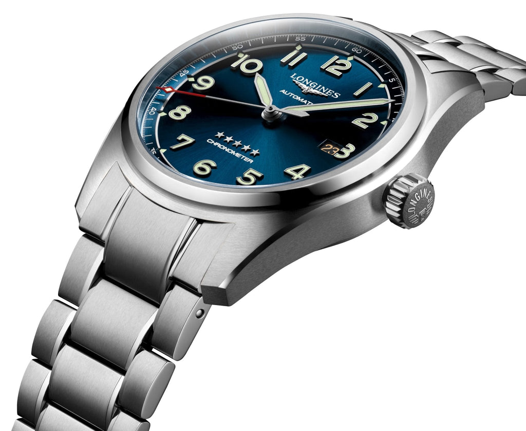 Longines Spirit Prestige Edition Automatic COSC Stainless Steel Blue Dial Interchangeable Blue/Brown Leather Strap Date Mens Watch L3.811.4.93.9 wholesalehk.shop
