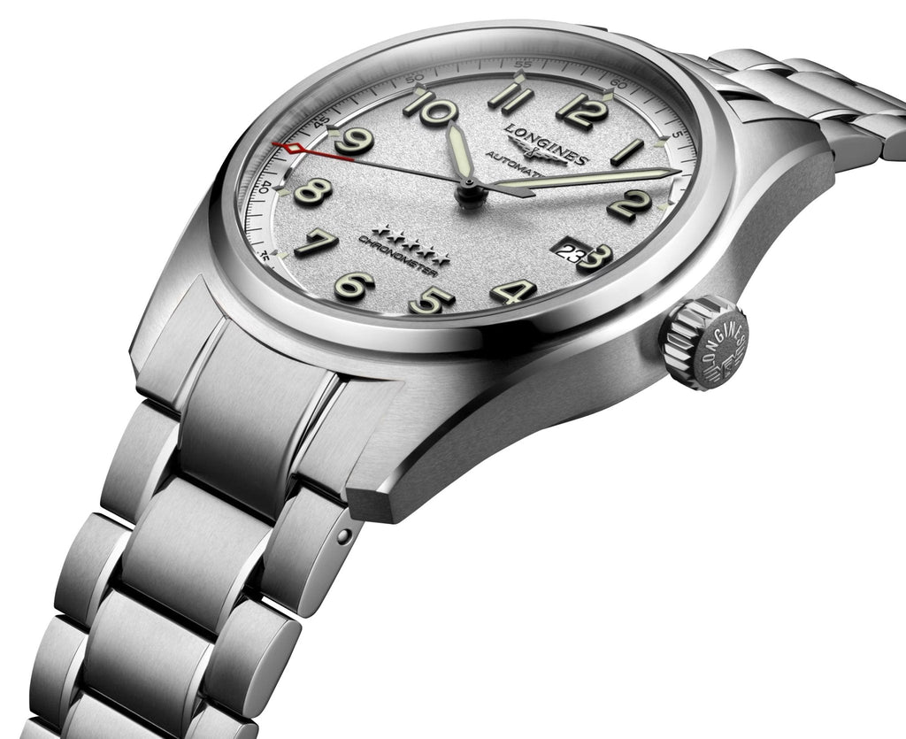 Longines Spirit Prestige Edition Automatic COSC Stainless Steel Silver Dial Interchangeable Brown Leather/NATO Strap Date Mens Watch L3.811.4.73.9 wholesalehk.shop