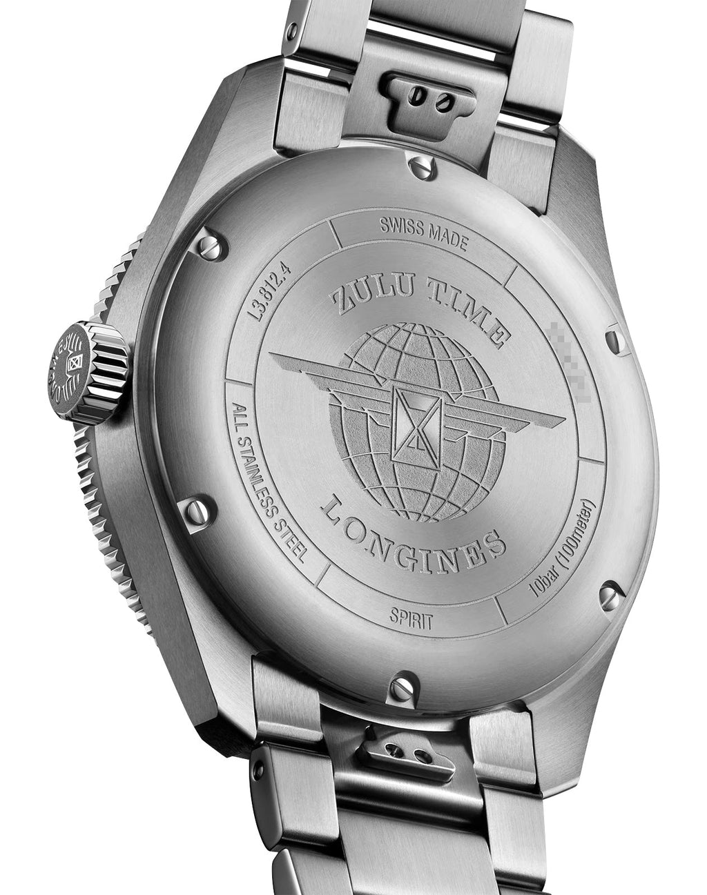Longines Spirit Zulu Time Automatic GMT Chronometer Stainless Steel Black Dial Date Mens Watch L3.812.4.53.6 wholesalehk.shop