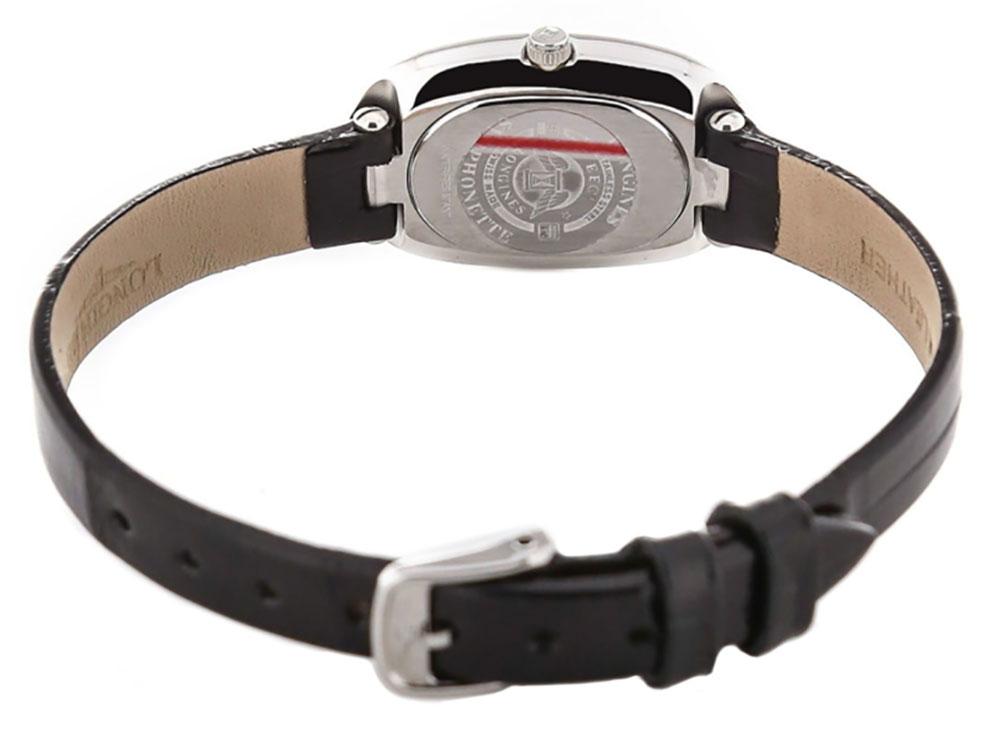 Longines Symphonette Black Leather Strap Stainless Steel Silver-Tone Dial Womens Watch L2.305.4.71.0 wholesalehk.shop