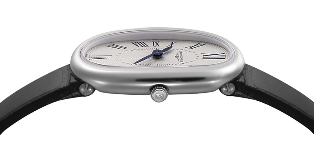 Longines Symphonette Black Leather Strap Stainless Steel Silver-Tone Dial Womens Watch L2.305.4.71.0 wholesalehk.shop