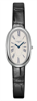 Longines Symphonette Black Leather Strap Stainless Steel Silver-Tone Dial Womens Watch L2.305.4.71.0 wholesalehk.shop