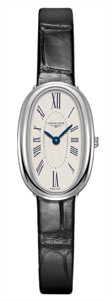 Longines Symphonette Black Leather Strap Stainless Steel Silver-Tone Dial Womens Watch L2.305.4.71.0 wholesalehk.shop