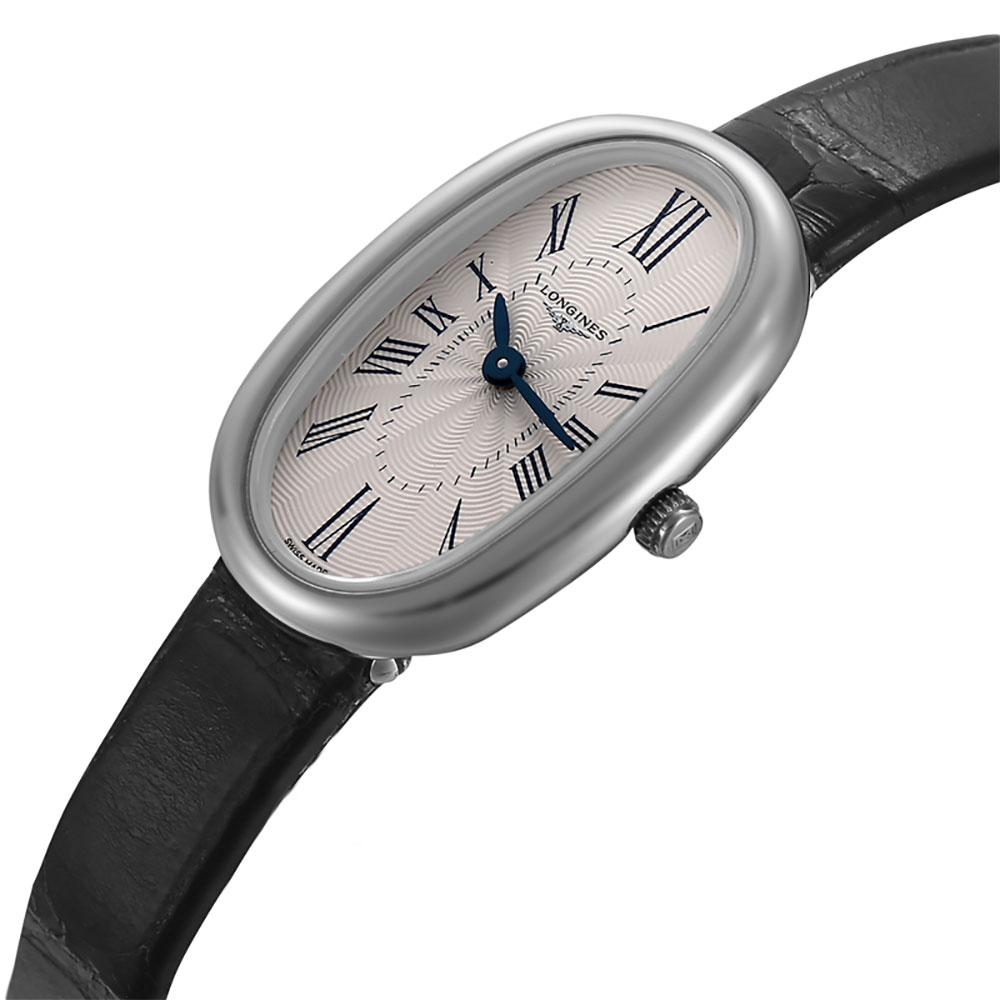 Longines Symphonette Black Leather Strap Stainless Steel Silver-Tone Dial Womens Watch L2.305.4.71.0 wholesalehk.shop