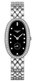 Longines Symphonette Stainless Steel Black Dial Diamonds Quartz Womens Watch L2.307.0.57.6 wholesalehk.shop