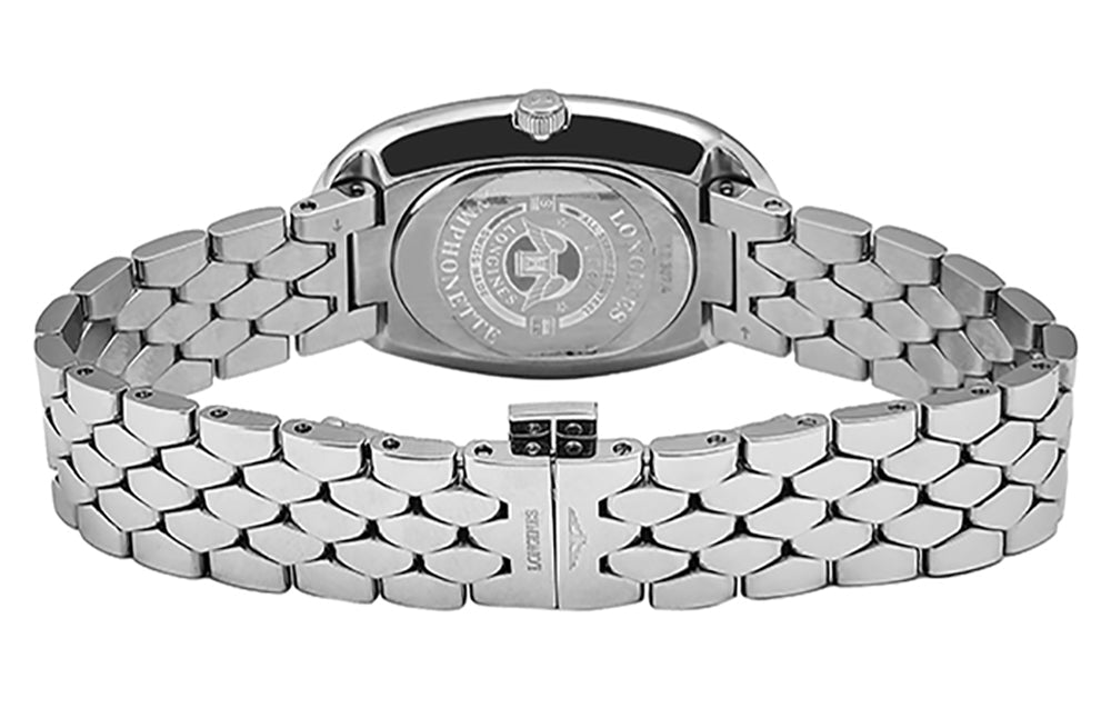 Longines Symphonette Stainless Steel Black Dial Diamonds Quartz Womens Watch L2.307.4.57.6 wholesalehk.shop