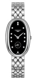 Longines Symphonette Stainless Steel Black Dial Diamonds Quartz Womens Watch L2.307.4.57.6 wholesalehk.shop