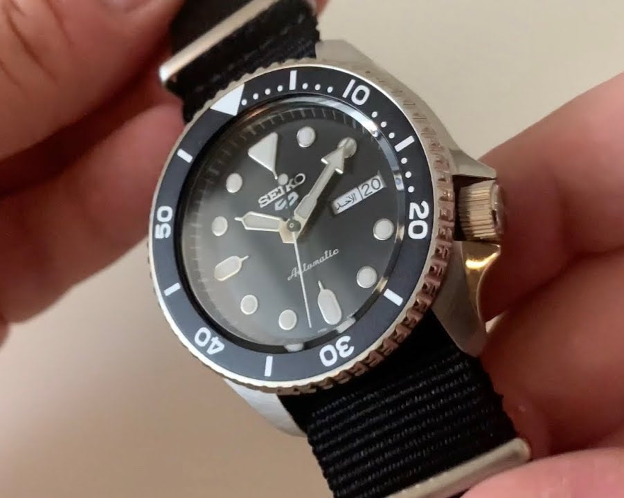 Seiko 5 Sports SKX Automatic Black Dial Black NATO Strap Watch For Men - SRPD55K3 wholesalehk.shop
