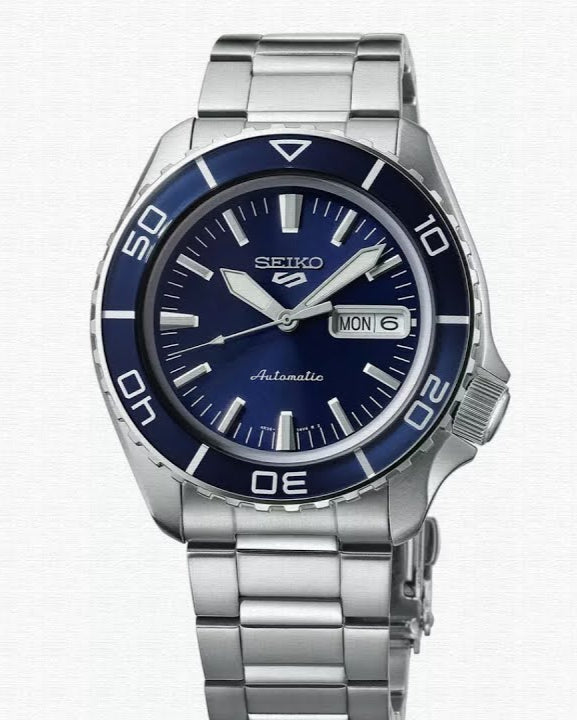 Seiko 5 Sports Automatic Blue Dial Silver Steel Strap Watch for Men - SRPK97K1 wholesalehk.shop
