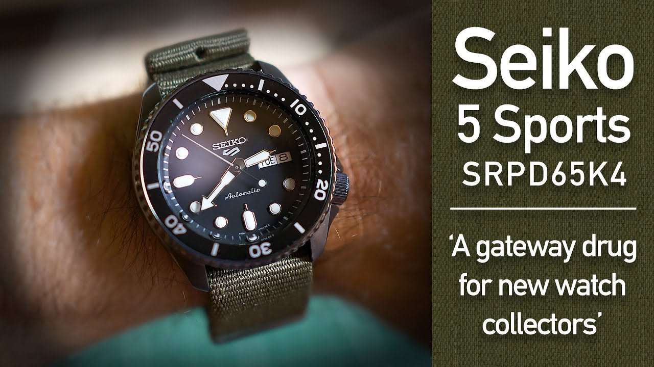 Seiko 5 Sport Automatic Black Dial Green Nylon Strap Watch For Men - SRPD65K4 wholesalehk.shop