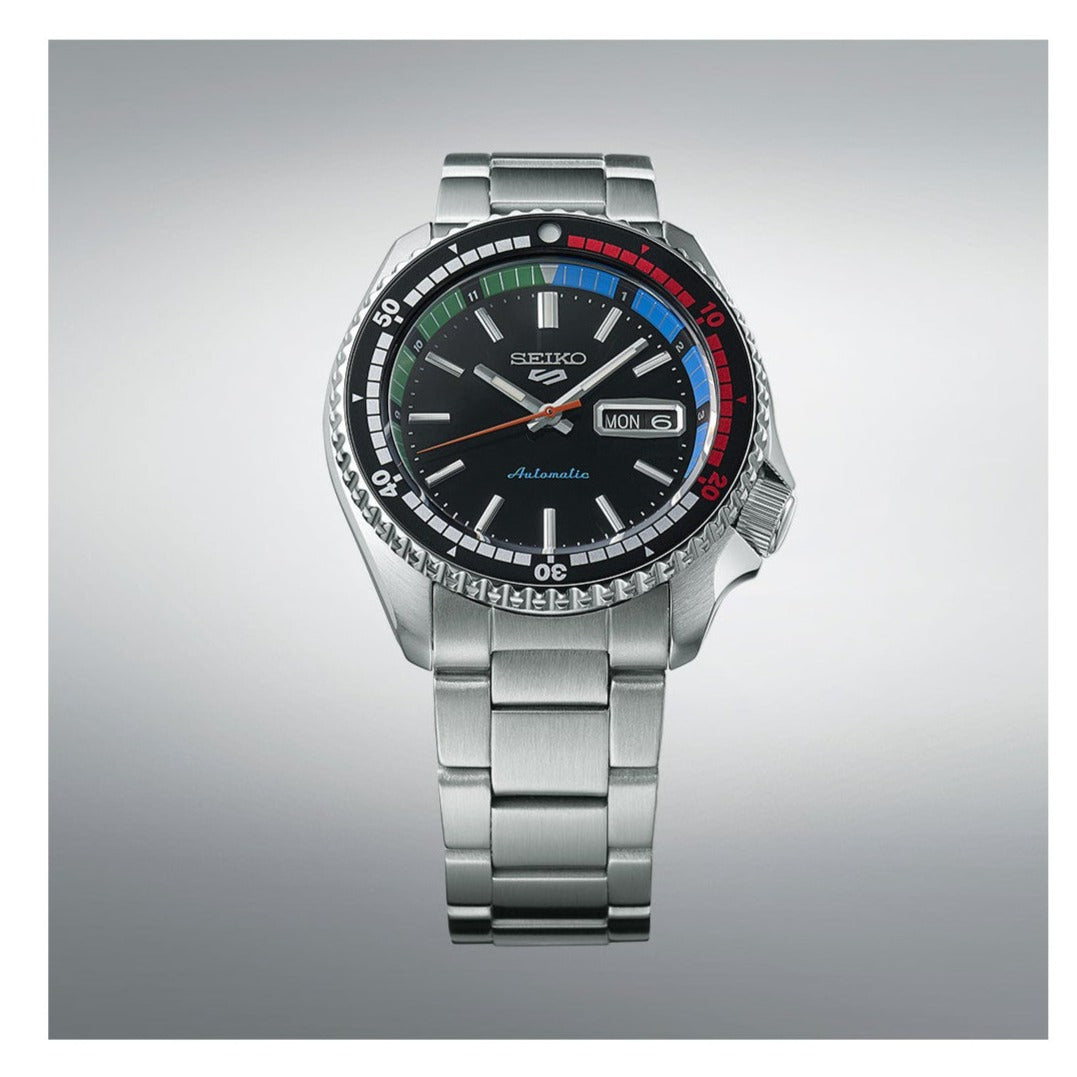 Seiko 5 Sports SKX Series Regatta Timer Retro Blue Dial Silver Steel Strap Watch For Men - SRPK13K1 wholesalehk.shop