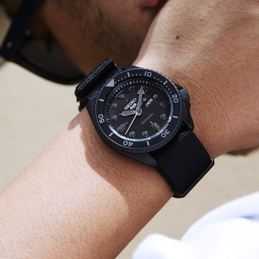 Seiko 5 Sports Automatic Black Dial Black NATO Strap Watch For Men - SRPD79K1 wholesalehk.shop