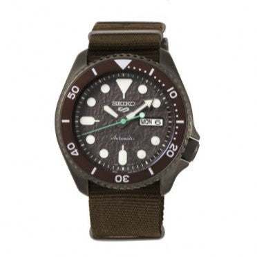 Seiko 5 Sport Automatic Brown Dial Brown Nylon Strap Watch For Men - SRPD85K1 wholesalehk.shop